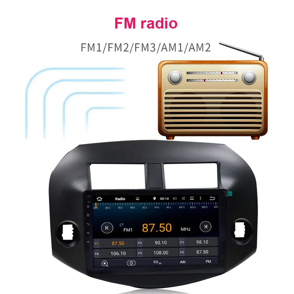 Top Android 9.1 2 din Car Radio GPS Navigation Player For Toyota RAV4 Rav 4 2007-2011 Car Audio Video Auto Stereo BT WIFI RDS 9