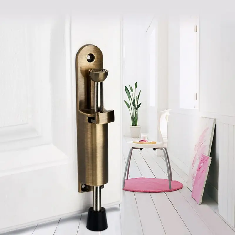 

Foot Operated Lever Door Stops Holder Adjustable Kickdown Buffer Fittings Hardware Tools Household