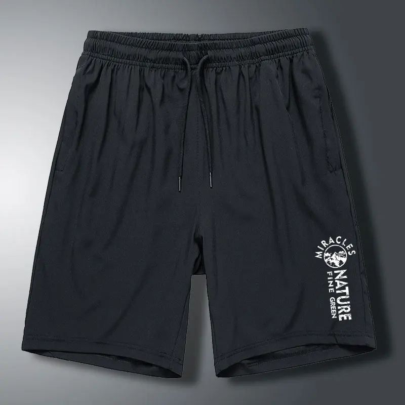 

Summer New Design Sweatpants Mens Casual Shorts Male Black Jogging Shorts Large Size Elastic Waist Quick Dry Beach Shorts