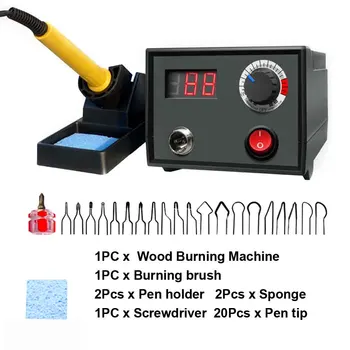 

Wood Burning Machine Kit With Screw Digital Display Adjustable Temperature Leather Multifunction Engraver Draw Pyrography Tools