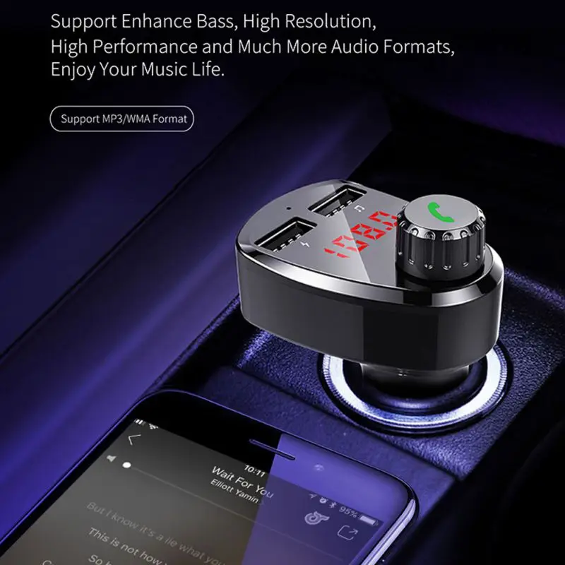 Balight, двойной USB 4.1A, автомобильное зарядное устройство, автомобильный mp3-плеер, громкая связь, беспроводной Bluetooth, fm-передатчик, комплект, ЖК-цифровые часы