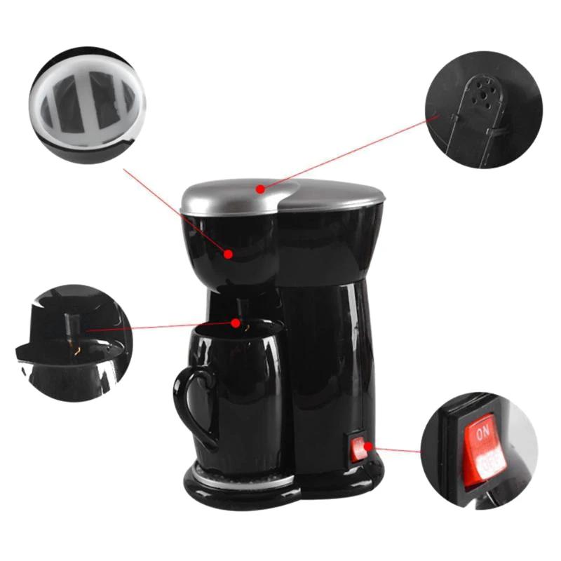 Electric Drip Coffee Maker Household Coffee Machine 6 Cup Tea Coffee Pot(UK Plug) Electric Drip Coffee Maker Household Coffee Machine 6 Cup Tea Coffee Pot(UK Plug)