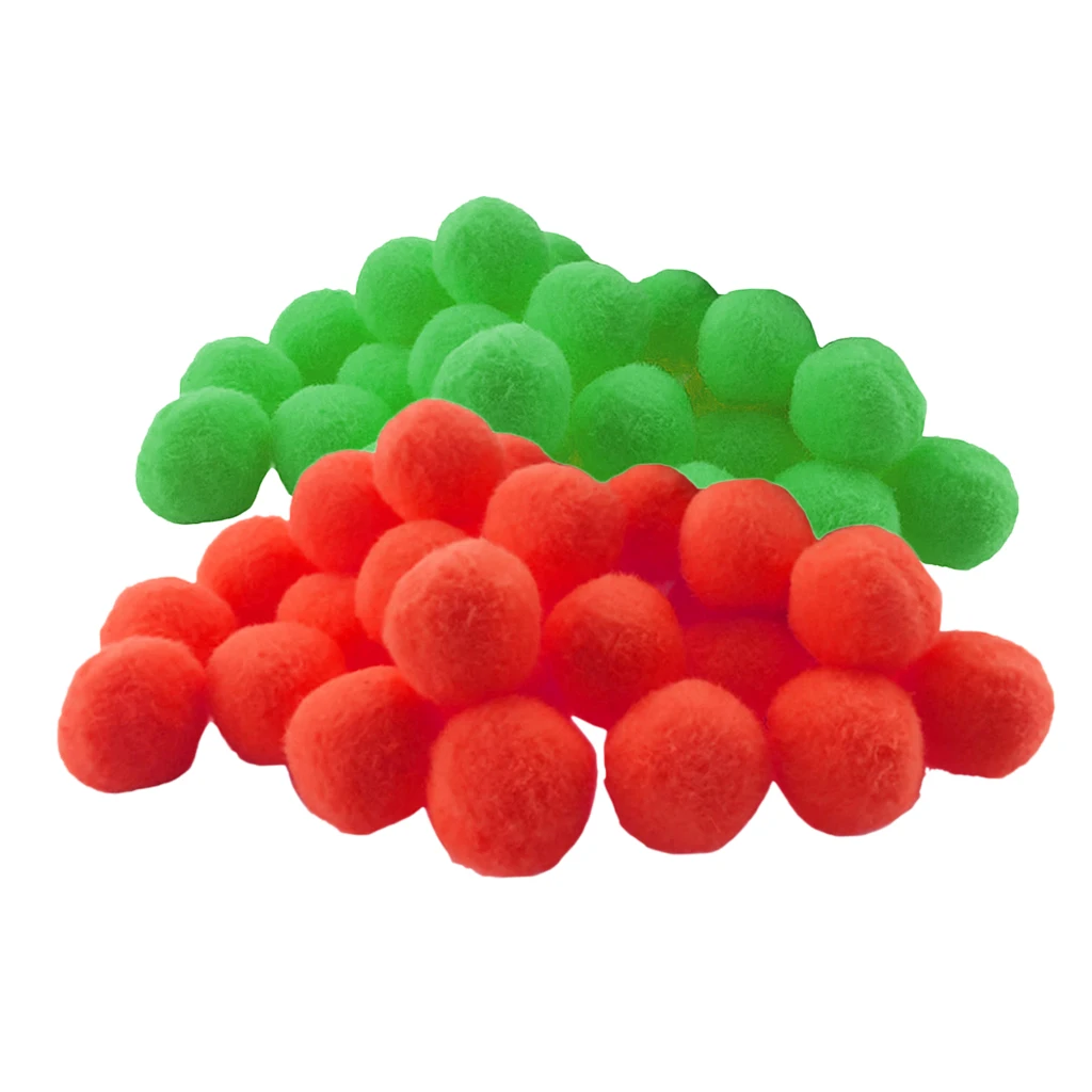 200 Pieces Pom Balls Craft Fluffy Small Craft Pom Balls Crafts Decorations Red and Green Eco-Friendly and Safe DIY Accessory