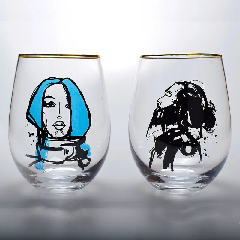 Glass Cups Stemless Wine Water Glasses for Drinking Creative Egg Cup Beer Juice Tea Photo European 550ml H2001 | Дом и сад