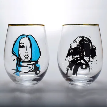 

Glass Cups Stemless Wine Glass Water Glasses for Drinking Creative Egg Cup Beer Juice Tea Photo European 550ml H2001