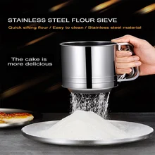 Трехслойное ручное сито для муки из нержавеющей стали, сито для выпечки, чашка с кухонной пастой, набор инструментов для теста для лепки