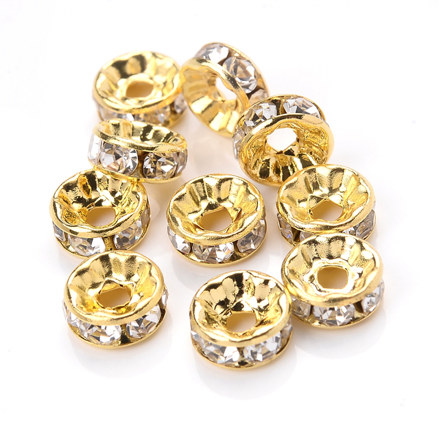 Rhinestone Spacer Beads Mix Color Czech Crystal Metal Spacers for Jewelry Making DIY Earrings Bracelets Accessories