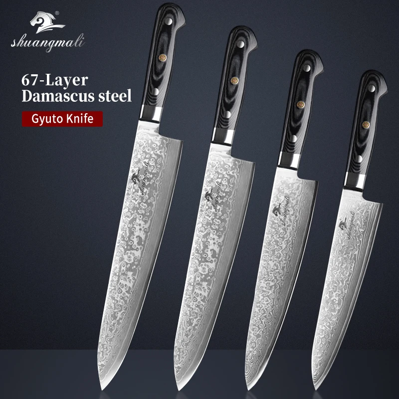 9 10 11 12 дюймов ножи шеф повара Gyuto VG10 Дамасская сталь кухонные Кливер утилита