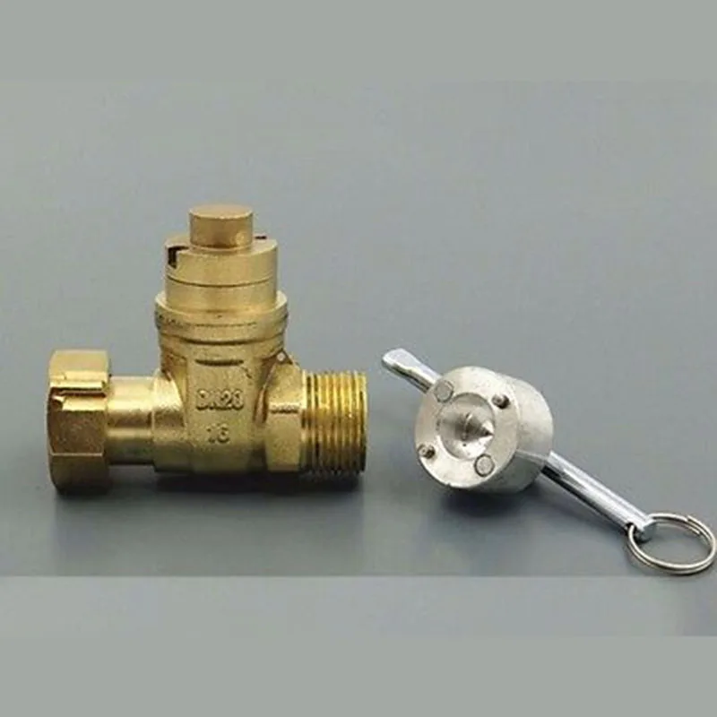 Латунь задвижка обратный клапан розетка с ключом замок 3/4 &quotBSP Мужской-Женский