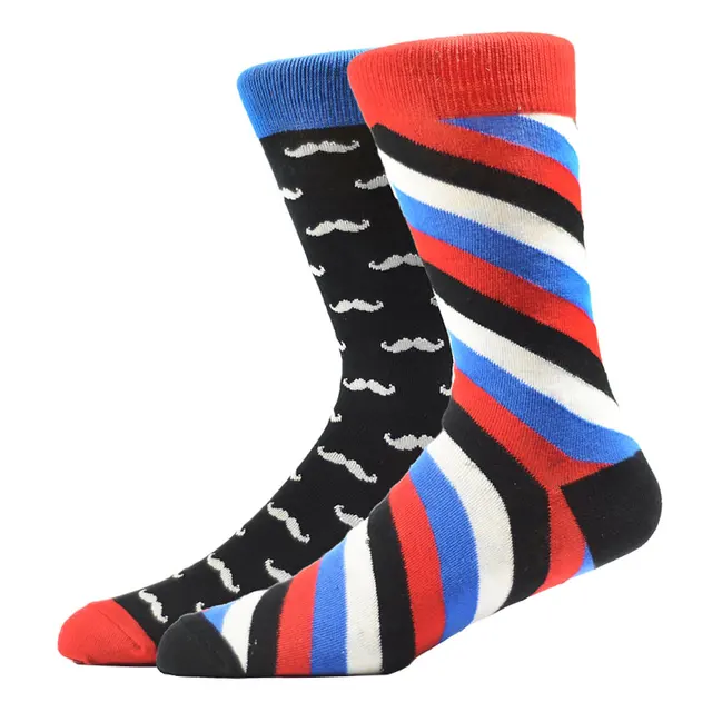 High Quality Combed Cotton Socks Food Pattern Long Tube Funny Happy Men Socks Colorful Novelty Skateboard Crew Casual Crazy Sock HK34001-9
