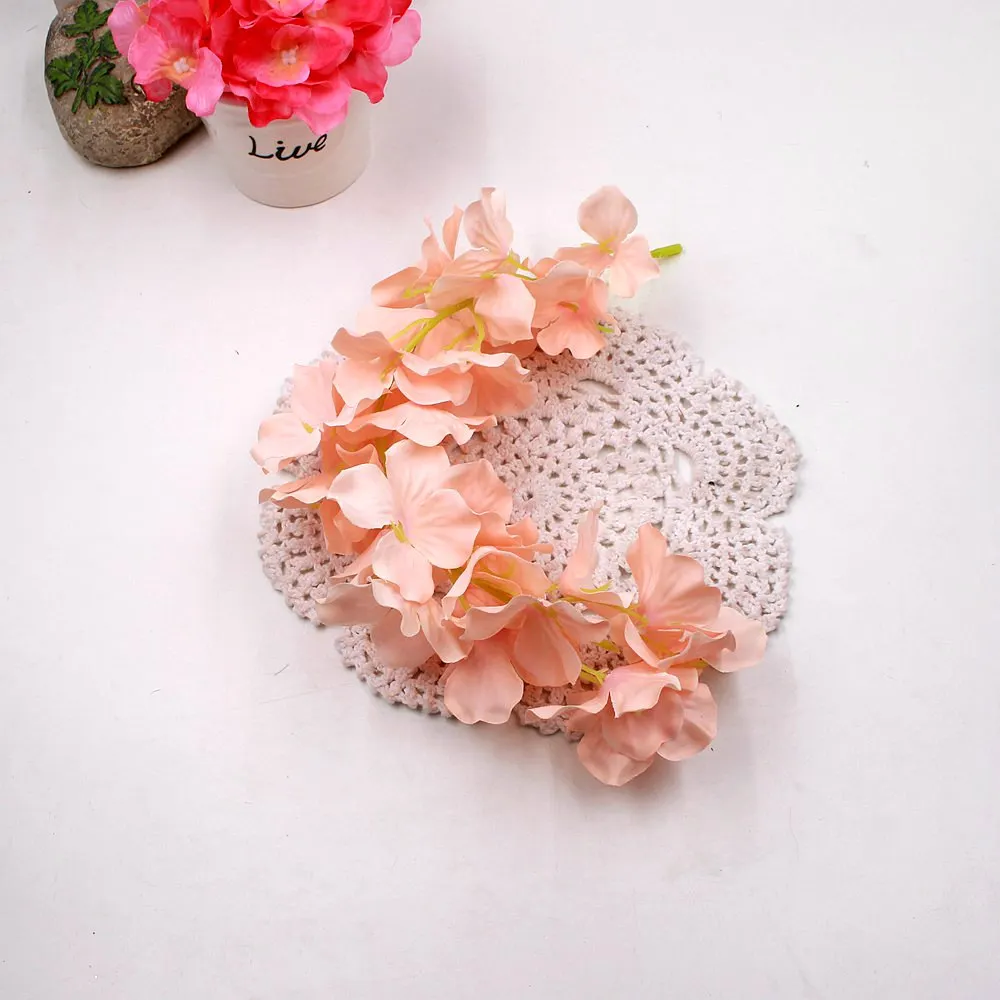 Wholesale 10pcs Rattan Strip Wisteria Artificial Flower Vine For Wedding Home Party Kids Room Decoration DIY Craft Fake Flowers - Цвет: Оранжевый