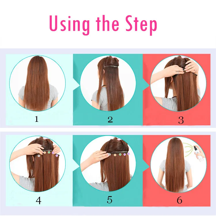 Cosplay Full Head Women Clip Synthetic High Temperature Wire Straight Hair Piece Makeup#1101 wholesale