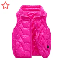 Г., осенне-зимний стиль, детский пуховый хлопковый жилет верхняя одежда со стоячим воротником для маленьких мальчиков и девочек, F