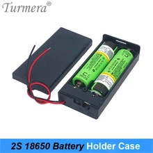 3.7V 2x 18650 Battery Holder Connector Storage Case Box with ON/OFF Switch with Cable for Power Bank or Battery Pack Use Turmera