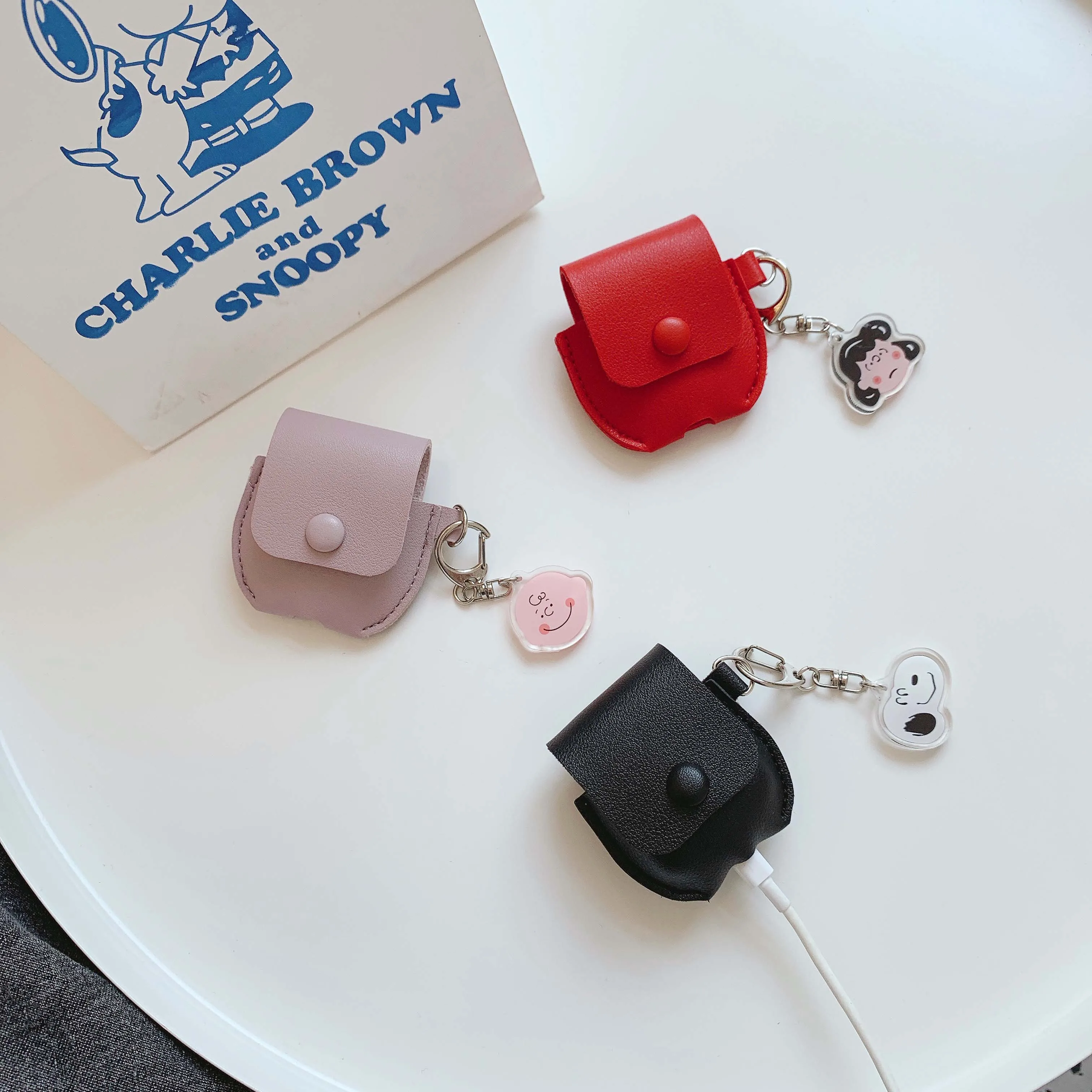 Роскошный кожаный чехол для Airpods, чехол с милым мультяшным рисунком для оригинальных Airpods 1 2 Чехол для Airpod Air pods чехол Coque Funda
