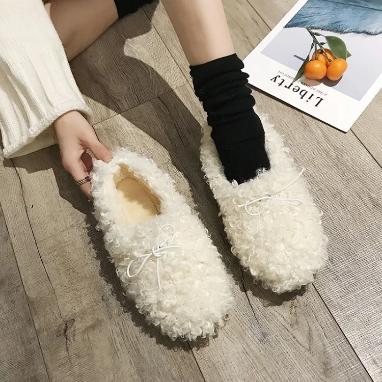 Zapatos de muje/Модная женская обувь на меху; зимняя хлопковая обувь на плоской подошве; женские мягкие удобные лоферы без шнуровки с плюшевой подкладкой; Warmr Y18-04