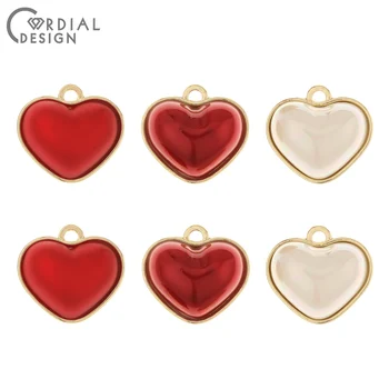 

Cordial Design 50Pcs 15*16MM Jewelry Accessories/DIY Making/Pendant/Heart Shape/Charms/Hand Made/Earrings Findings & Components