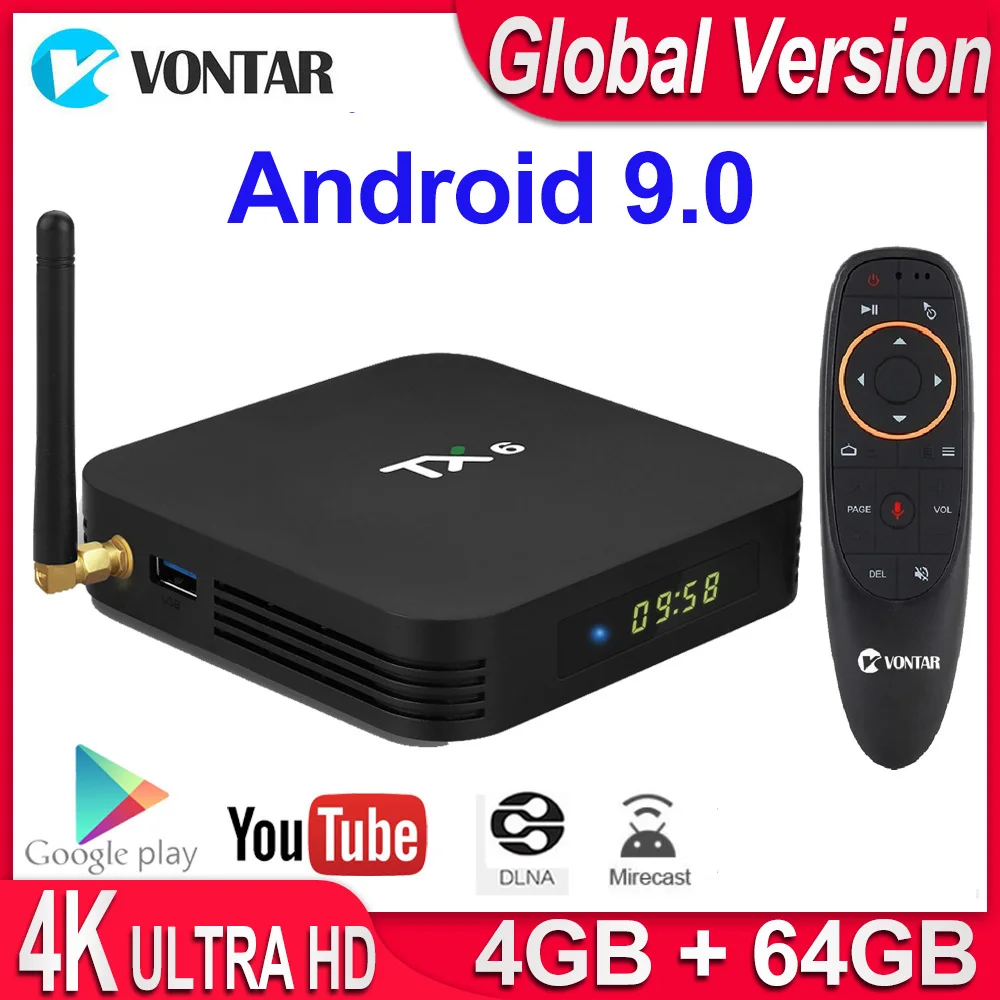 ТВ приставка Android 9 0 TX6 Smart TV Box Allwinner H6 2 ГБ/4 ГБ DDR3 RAM 32 ГБ/64 Гб 4G/5 ГГц WiFi BT4.1 H.265 4K