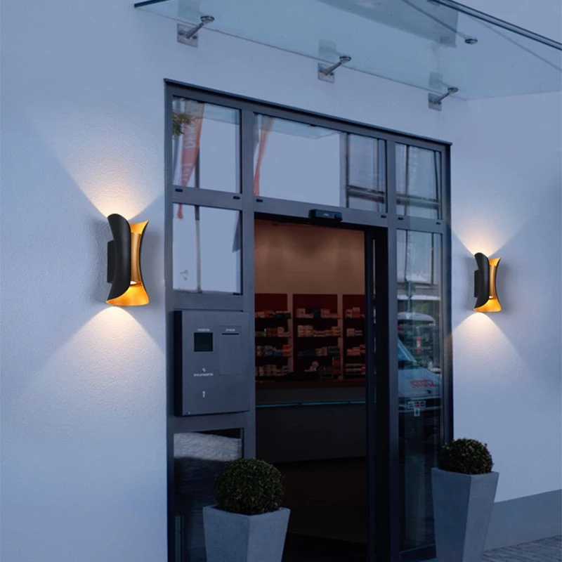 Modern luxurious LED  IP65 waterproof wall lamp 10W indoor and outdoor courtyard porch corridor wall sconce wall light