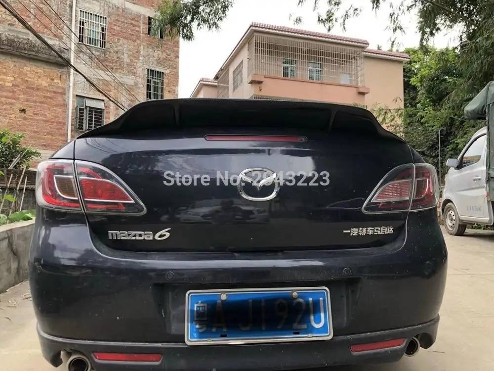 Для Mazda 6 спойлер 2009- автомобильные аксессуары Высокое качество Настоящее углеродное волокно задний багажник спойлер крыло украшение