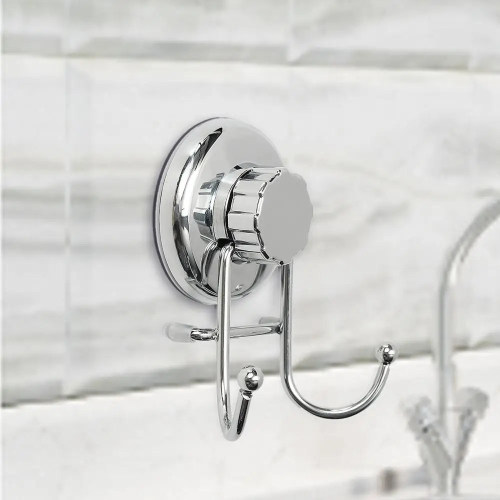 Bathroom Accessories Vacuum Suction Cup 1PCS Silver Hook Holder Organizer Kitchen Towel Rack Hanger Storage High Quality LS*D