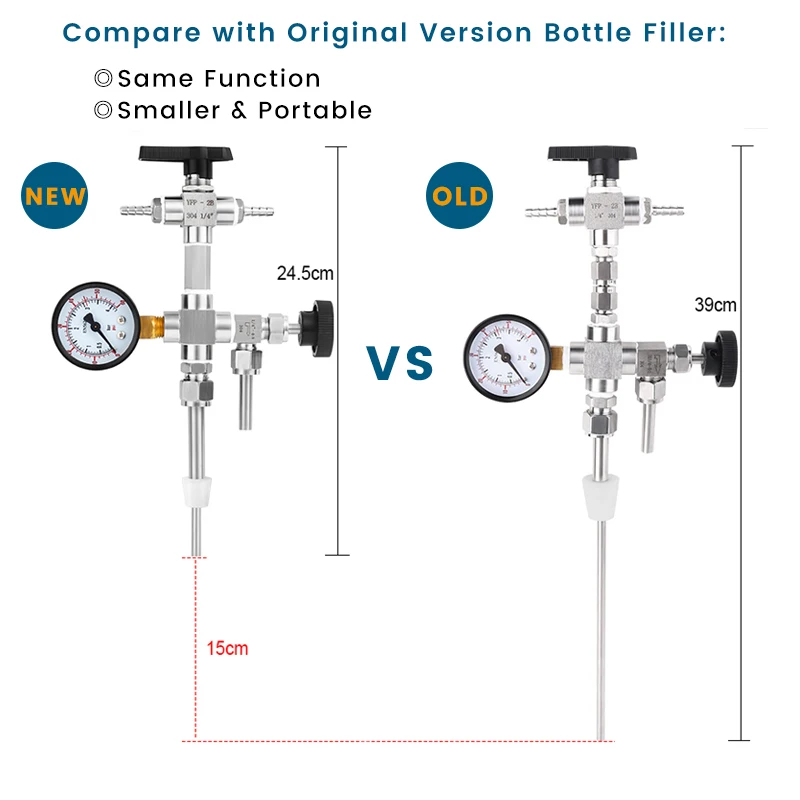 Upgraded Counter Pressure Bottle Filler with 0-60 Pressure Gauge Homebrew Beer Bottling Device Oxygen-free Contact Transfer Kit beer brewing equipment beer bottle filler fermenting glass jars