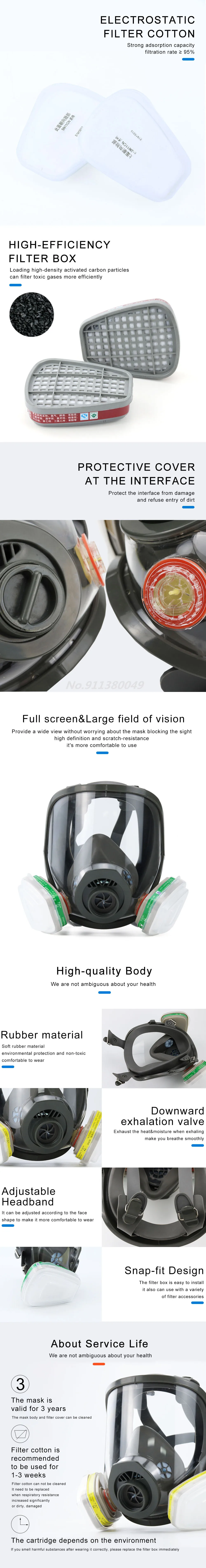 3/15/17 in 1 Gas Mask 3-Interface 6800 Respirator Dustproof Full Face Filter 6001/6002/6004 5N11 Welding Spray Paint Pesticide - Famidy.com