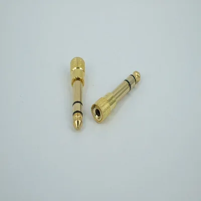100pcs 3 5mm Socket to 6 5mm Jack Plug Audio Stereo Adaptor Gold Premium Quality 6 5mm 1 4 inch Headphone Adapter