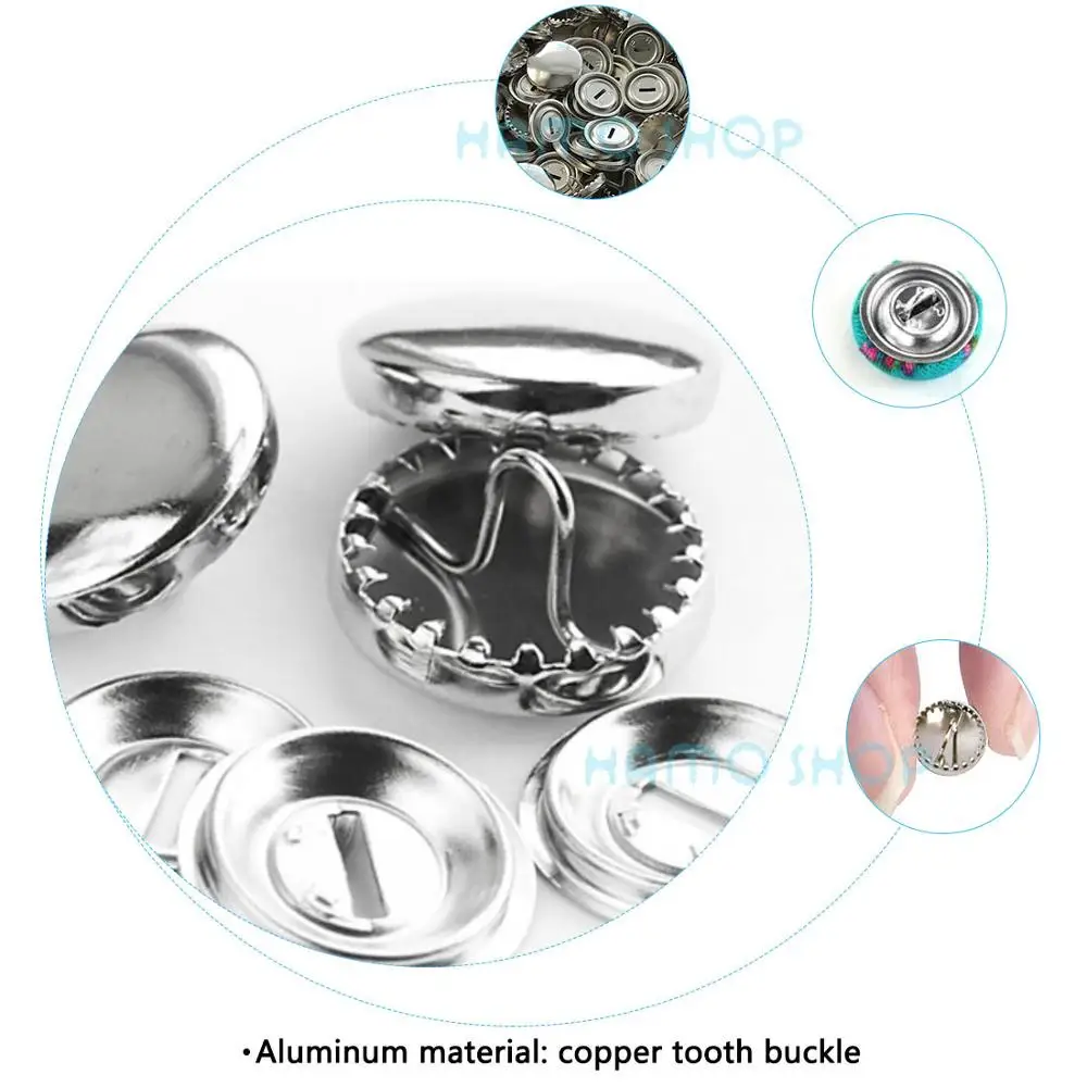 10pcs Set/Lot Metal Self Cover Buttons Bread Shape Round Fabric Cloth Buttons Handmade Fabric Cover Button Craft DIY Accessories