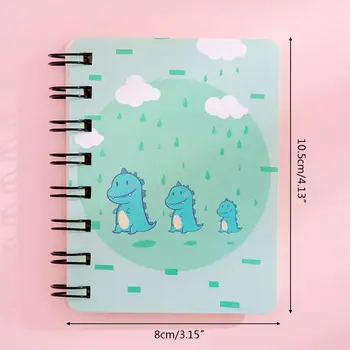 

4pcs Dinosaur Spiral Coil Notebook Blank Paper Journal Diary Planner Notepad Q6PA