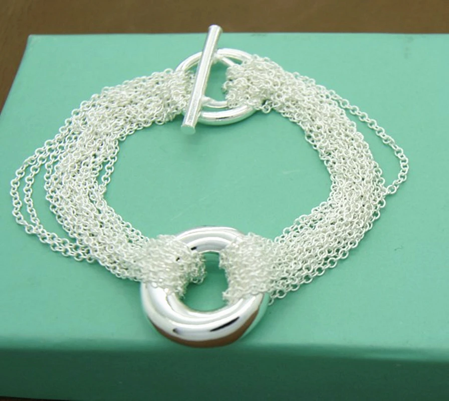 Men’s & Women’s 925 Sterling Silver Bracelet Fashion Silver Charm Bracelet Jewelry Gift