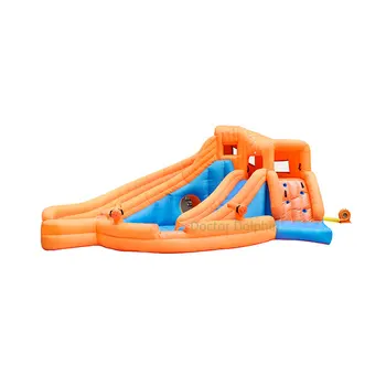 Buy Double Big Water Slide Inflatable Bouncy Castle With Pool For Kids Climbing Design Bounce House Backyard With Air Blower
