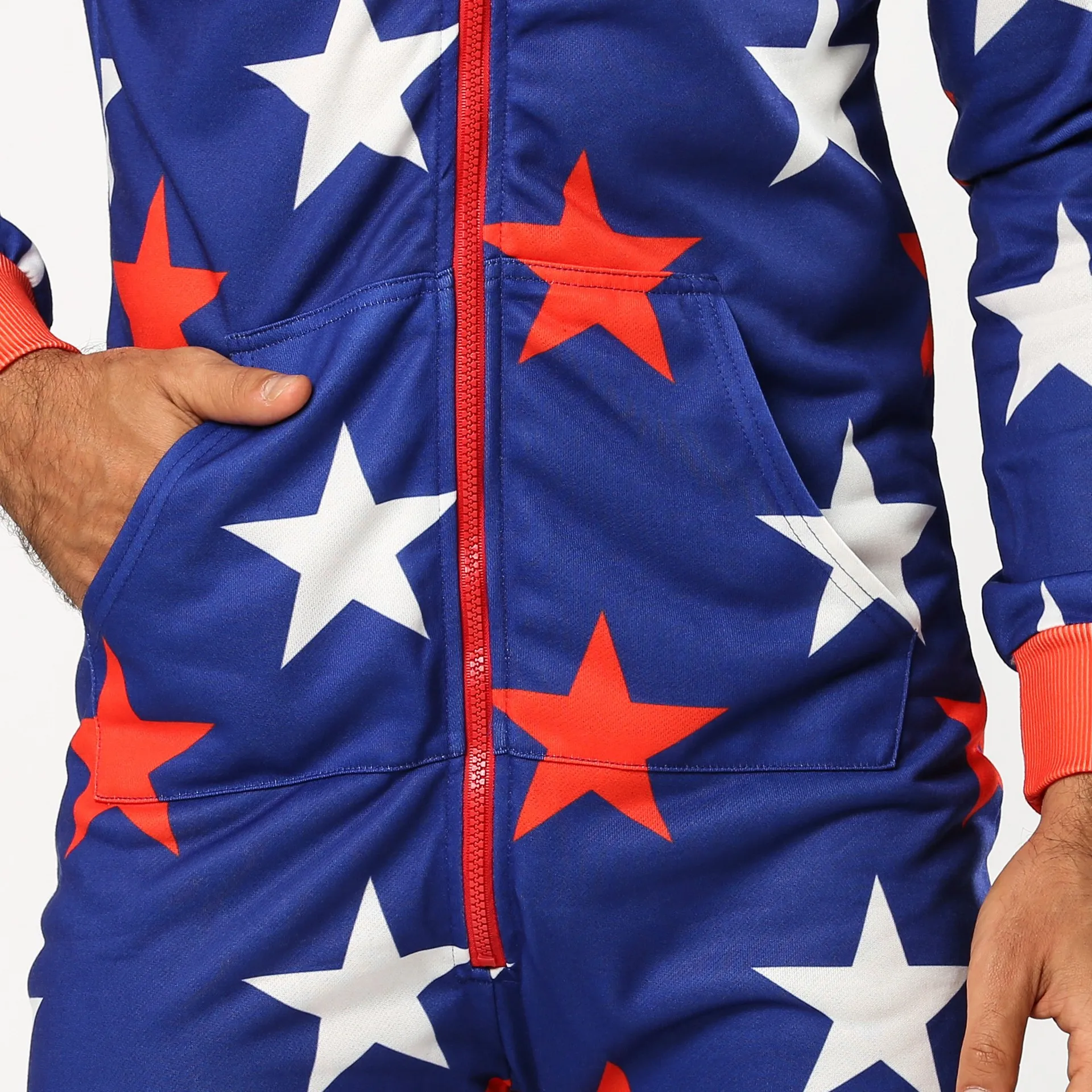 Men Warm Onesie Five pointed Star Print Sleep Lounge Adult Sleepwear One Piece Pyjamas Male Jumpsuits Hooded Onesies
