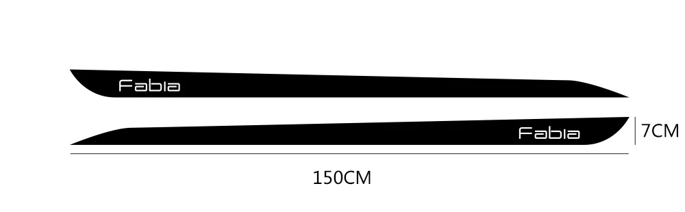2PCS Car Door Side Stripes Skirts Graphics Vinyl Stickers Decals Racing Auto Body Decor Stickers For Skoda Fabia Car Accessories