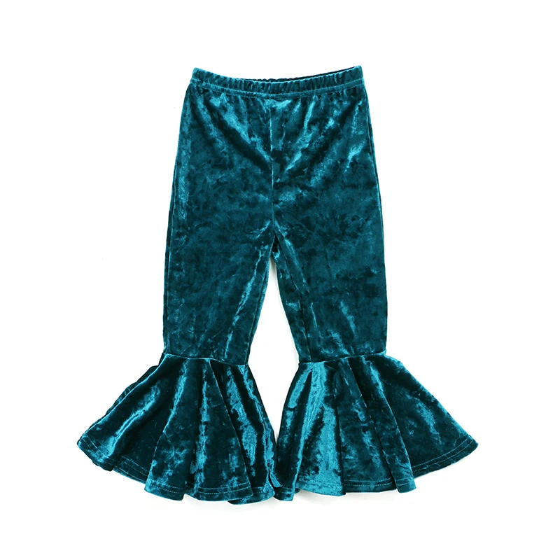 Kaiya Angel/Популярные брюки-колокольчики для маленьких девочек; сезон весна-осень-зима; брюки с оборками; От 0 до 8 лет; Изысканные детские бархатные брюки для девочек - Цвет: KY-CK-044-4