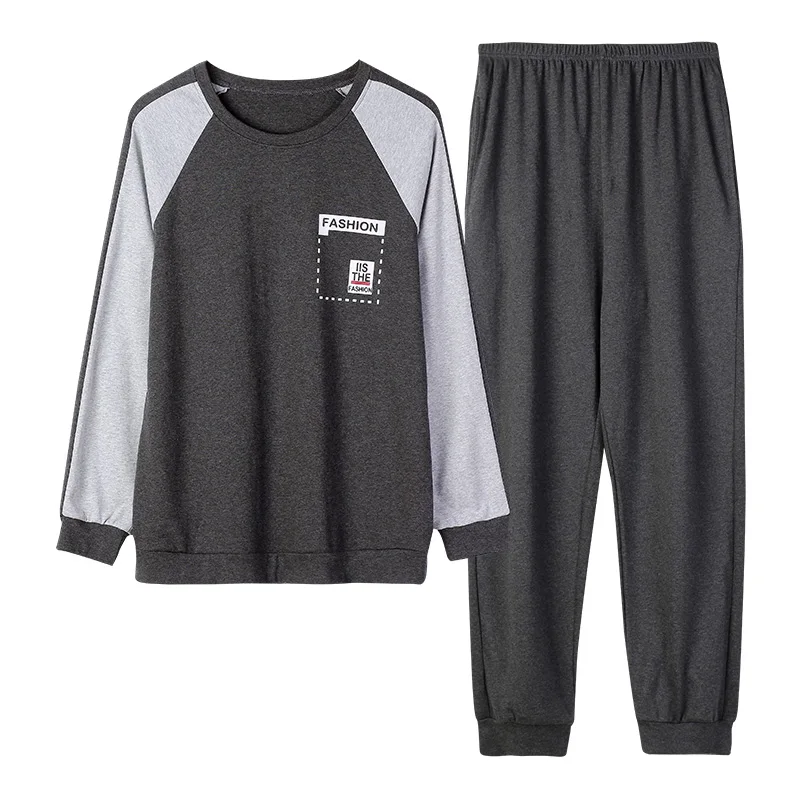 Yidanna Men Pajamas Set Cotton Nightwear Male Sleepwear Autumn Pyjama Plus Size Nightwear Spring Casual Long Sleeved Nighties Su