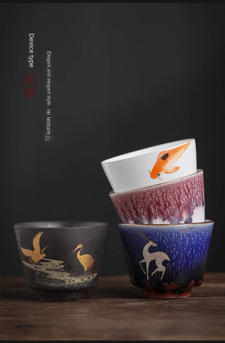 Copo cerâmica cozido à mão estilo japonês