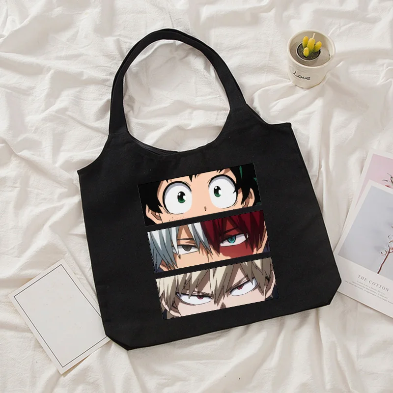 My Hero Academia shopping Bag bag manga Graphic Canvas Shoulder Bag Female Ulzzang Grunge Tote Shopper Bag anime bag Harajuku 