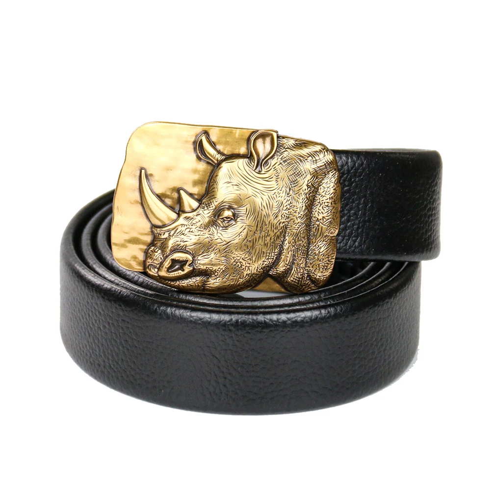 Rhinoceros grey 25 leather silver buckle belt