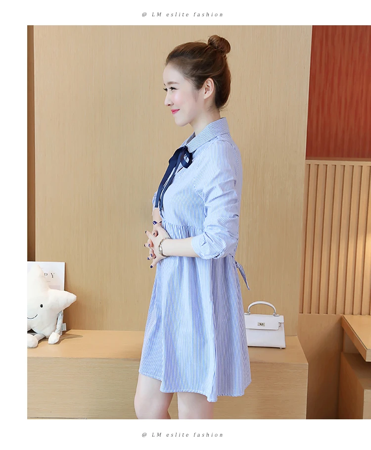Одежда для беременных свободный стильный платье с длинными рукавами для беременных женщин Одежда для беременных 3056~ B~ 39~ 9305