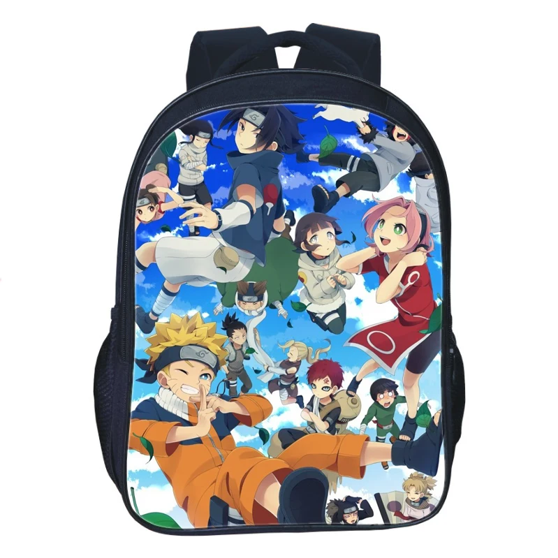 1pc 027 16 дюймов Аниме Uzumaki Наруто рюкзак для подростков девочек мальчиков книга дорожная сумка Детские школьные рюкзаки Карандаш сумка наборы - Цвет: 1pc 027