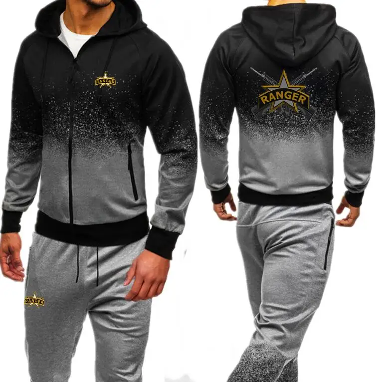 U.S. Army Rangers Print Men's Tracksuits Hoodies+Pants Men Clothing Set Sportswear Autumn Hoodies Zipper Sweatshirts Sporting U.S. Army Rangers Print Men's Tracksuits Hoodies+Pants Men Clothing Set Sportswear Autumn Hoodies Zipper Sweatshirts Sporting