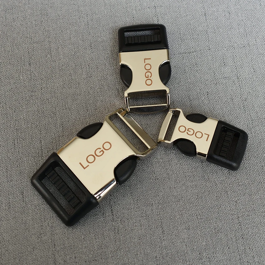 

20 Pcs/Lot 15mm/20 mm/25 mm Metal Quick Side Release Buckles Provide Laser Engraving Service Customize LOGO For Bag Backpacks