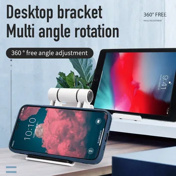 Universal Adjustable Desk Stand Charging Space Mobile Phone Holder Folding Tablet Holder For iPad For iPhone Huawei Xiaomi etc