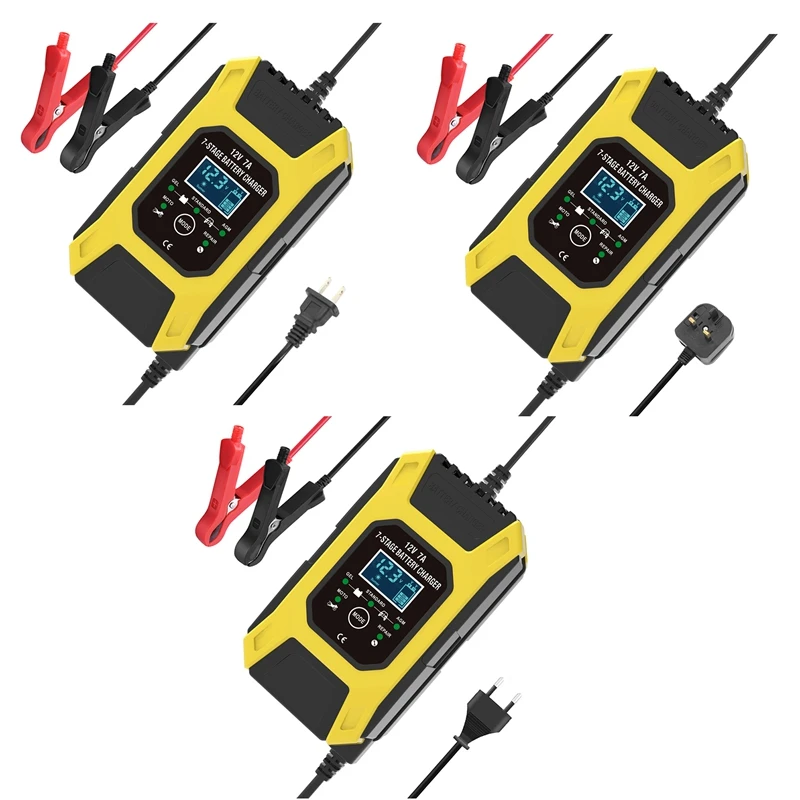 FOXSUR 12V 7A 7-Stage Pulse Battery Charge for EFB GEL WET AGM Car Motorcycle Charger | Автомобили и мотоциклы