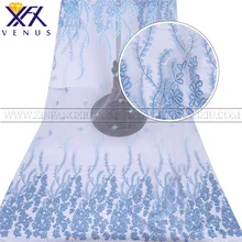 XFX Венера Изысканная кружевная отделка цветочный ручной работы блесток Шантильи кружевная ткань для DIY платье одежда аксессуары