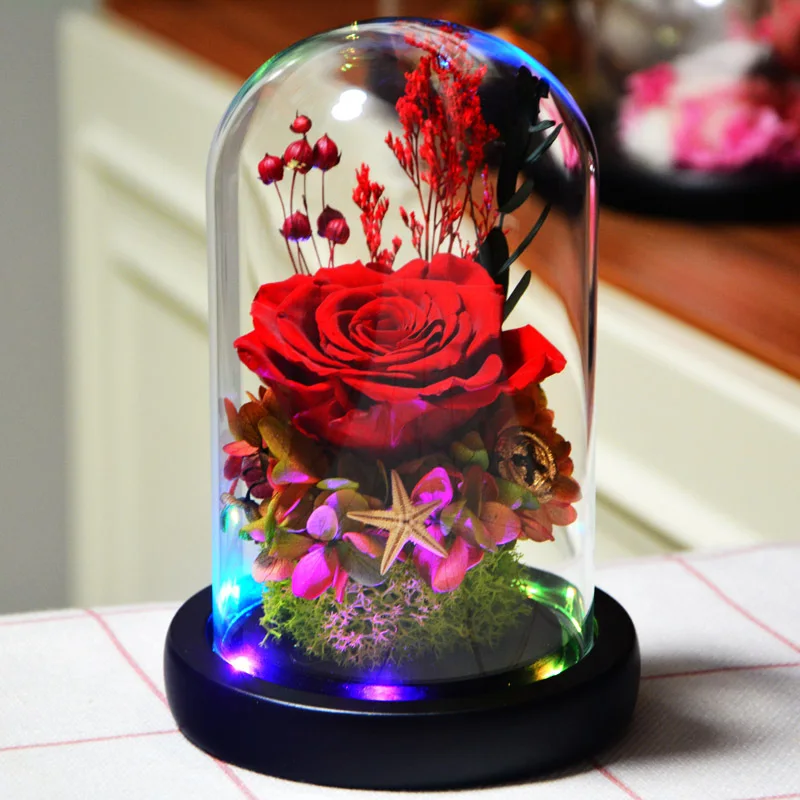 2020 1pcs Glow Eternal Flower Rose In Flask Wedding Decoration