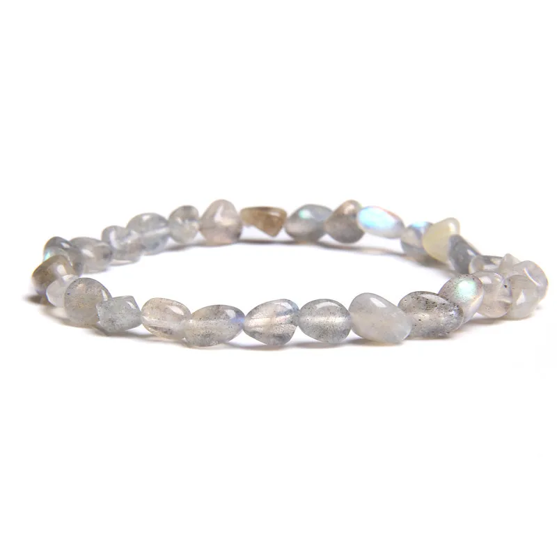 Braccialetto di cristallo di pietra di Chip naturale quarzs rutilato Labradore bracciali di perline di ghiaia irregolari per gioielli da donna e uomo  36