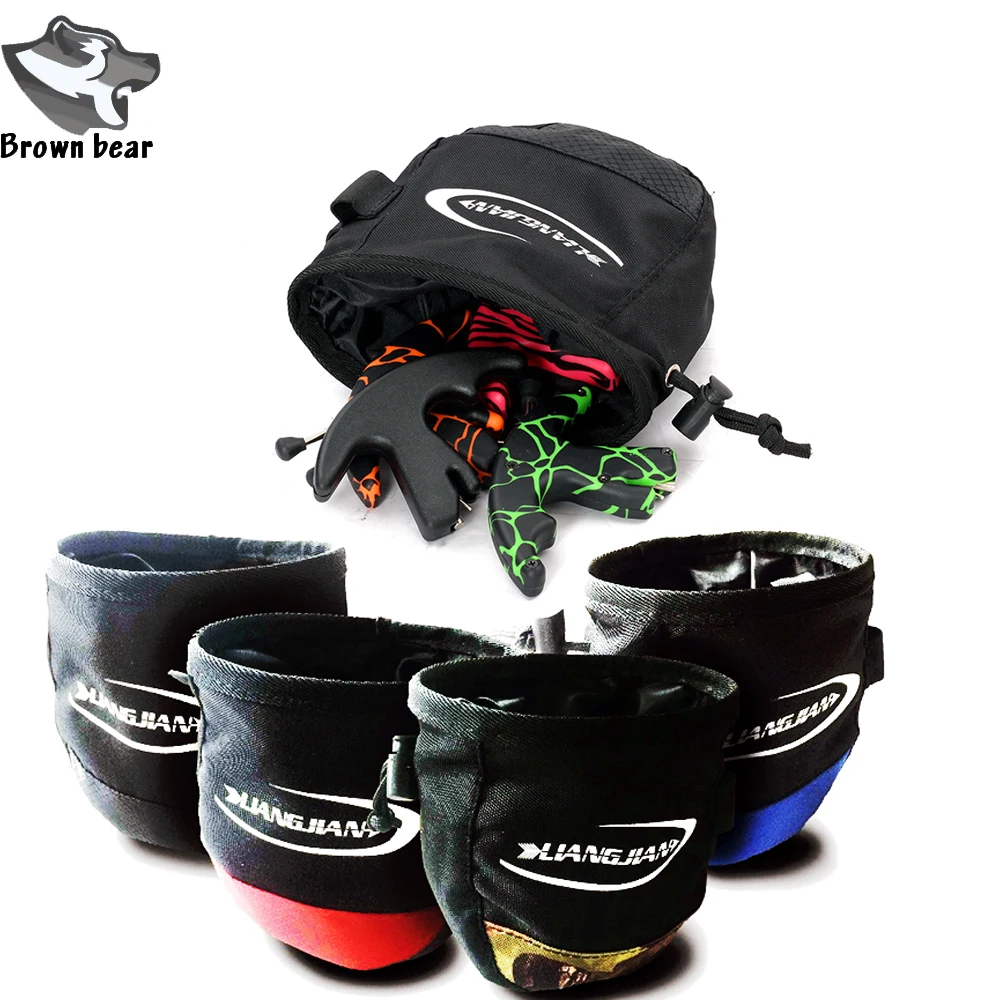 

4 Colors Bow Release Pouch Archery Accessory Pocket Storage Bag Slingshot Bowstring Case for Hunting Compound Recurve Bow Arrow
