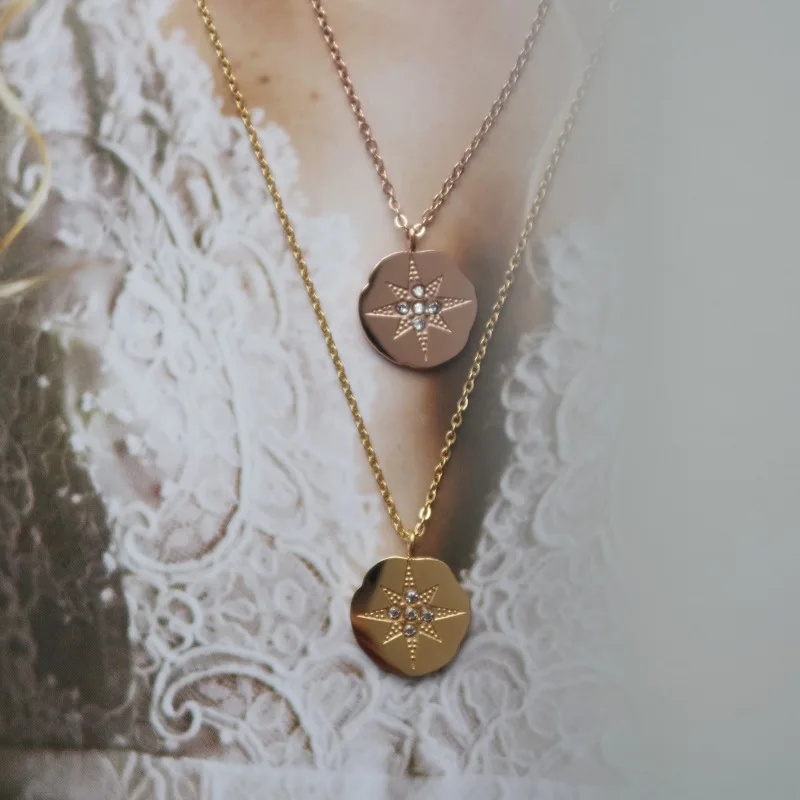 Timeless Wonder титана циркония Sunburst колье из нержавеющей стали ювелирные изделия панк массивные цепи модное, в стиле бохо подарок 5511